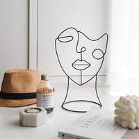 Thumbnail for Modern Abstract Single Line Face Head Decorative Art