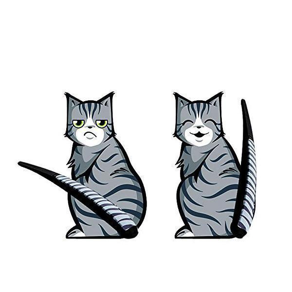 Moving Tail Kitty Car Decal