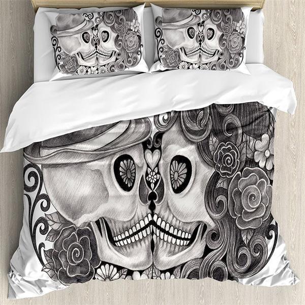 Mr and Mrs Skull Bedding Set