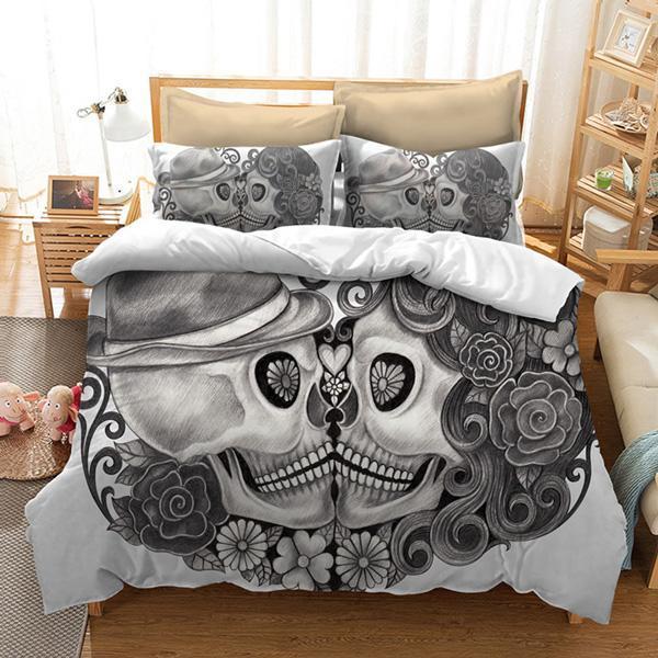 Mr and Mrs Skull Bedding Set
