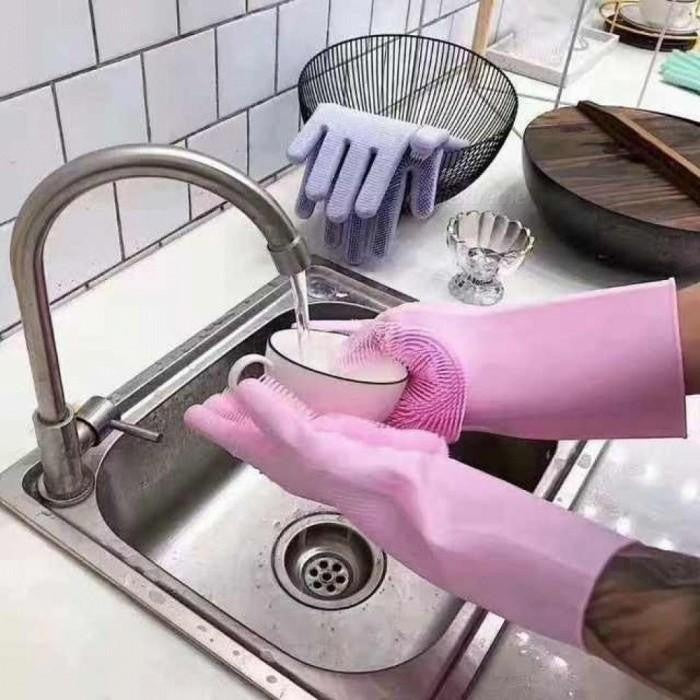 Multi-Purpose Scrubber Dishwashing Gloves - PeekWise