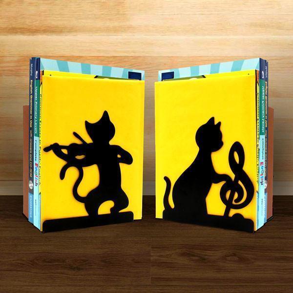 Musical Cat Metal Bookends