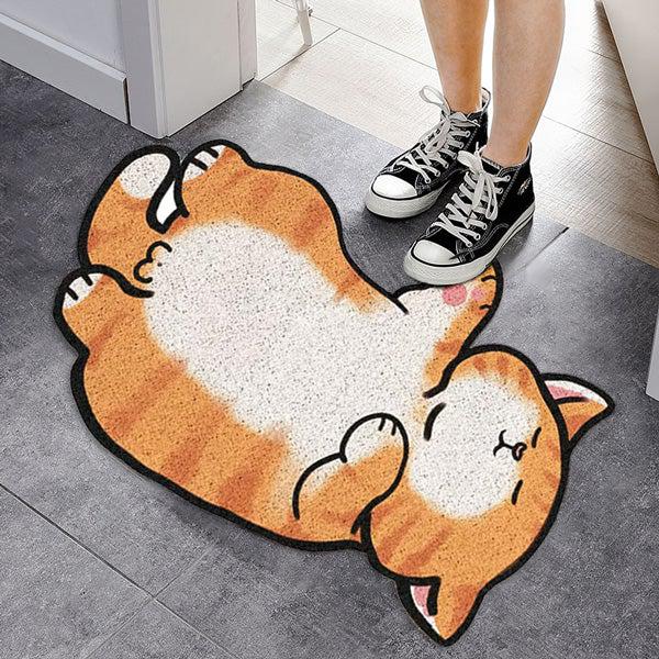 Napping Ballsy Cat Non-Slip Doormat Rug