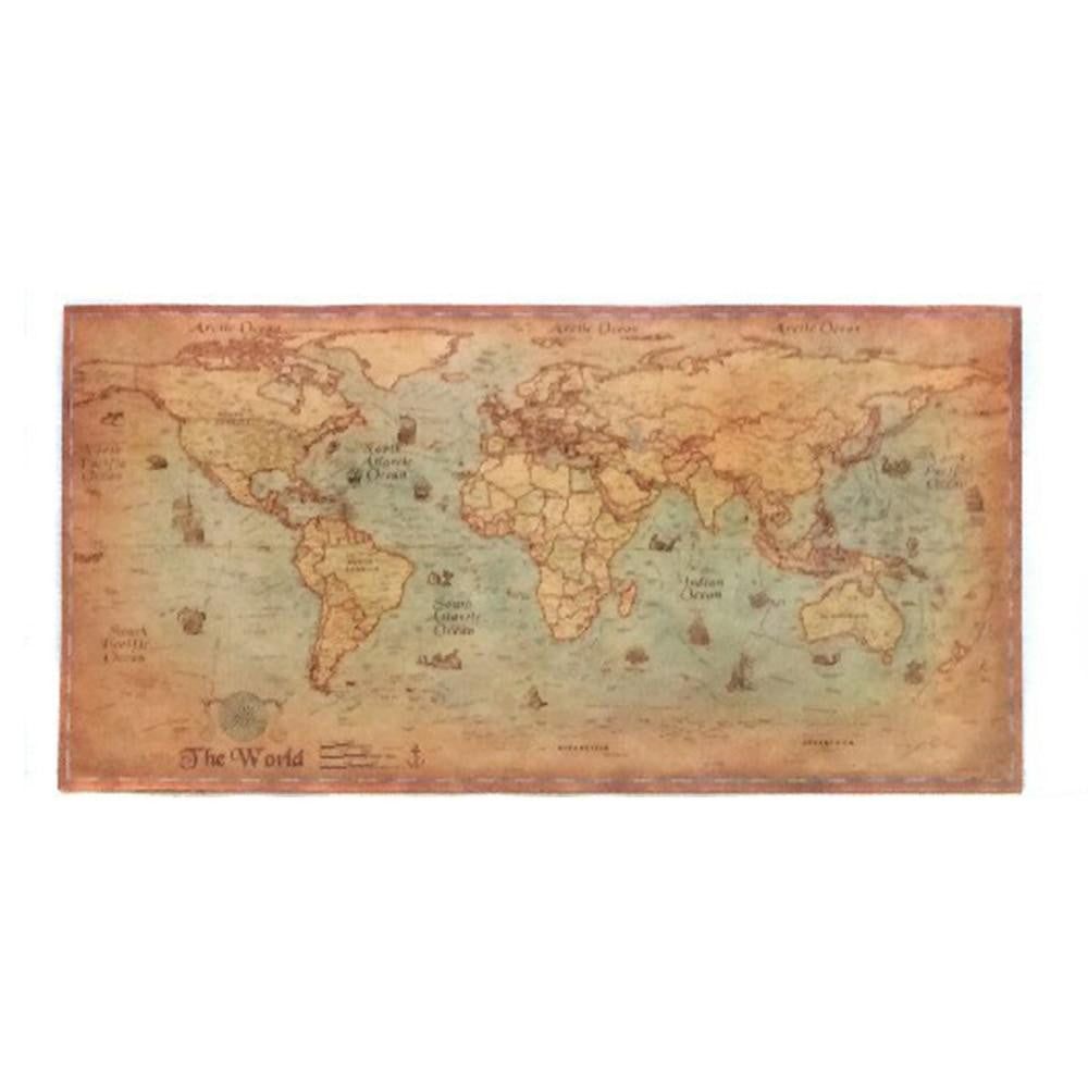 Ocean Sea Vintage World Map - PeekWise