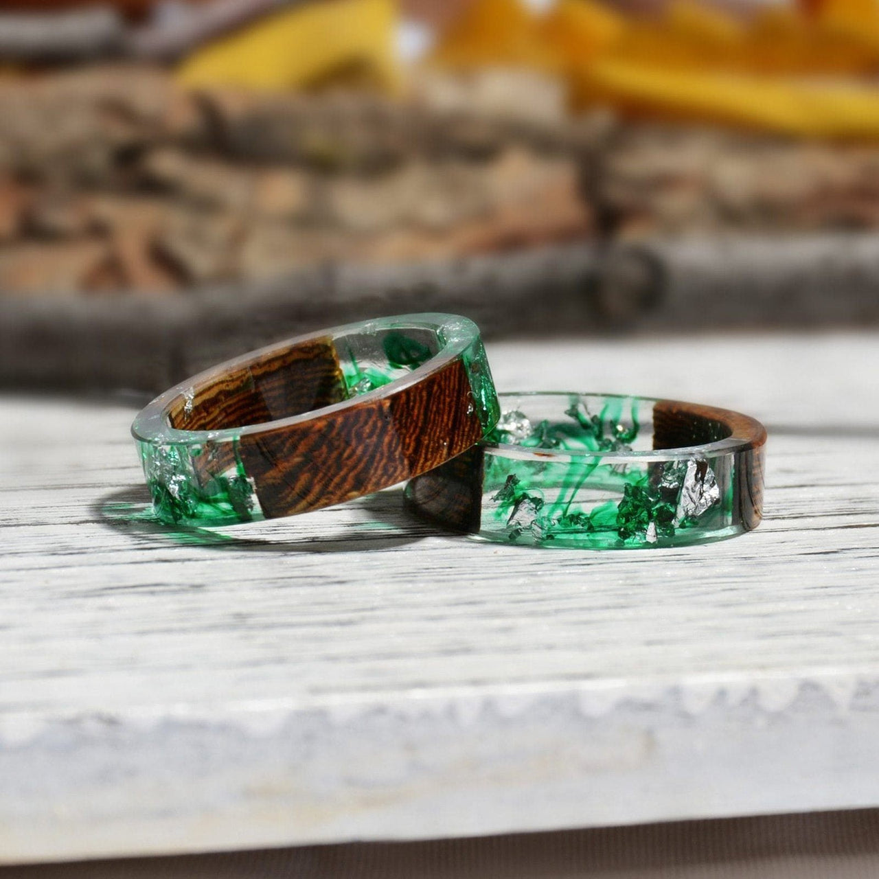 Handcrafted Gaia Resin Wood Ring PeekWise
