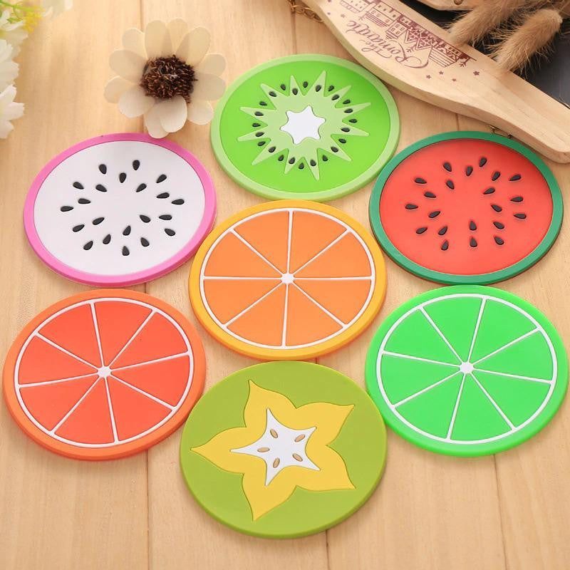 Non Slip Silicone Fruit Coasters - PeekWise