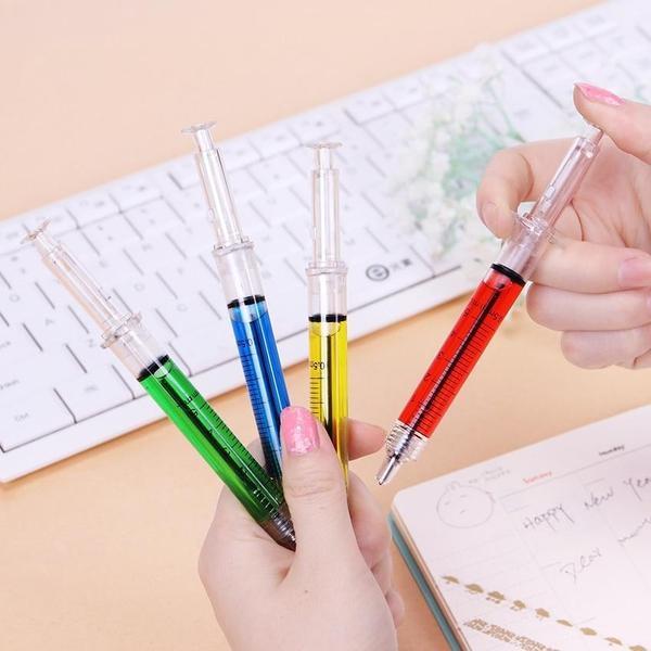 Novelty Injection Syringe Shaped Pen (Set of 4)