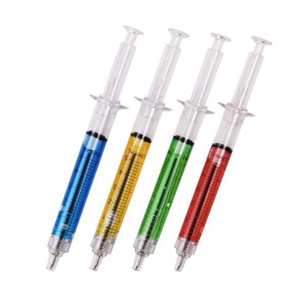 Novelty Injection Syringe Shaped Pen (Set of 4)