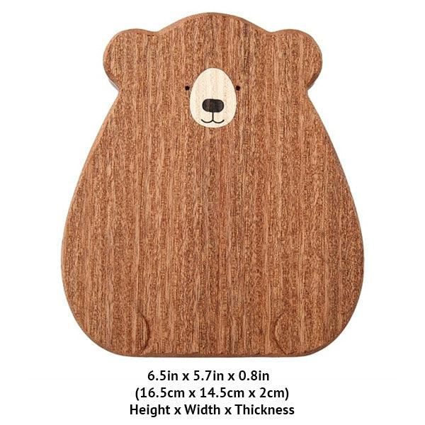 Papa Baby Mama Bear Wooden Serving Plate Cutting Board