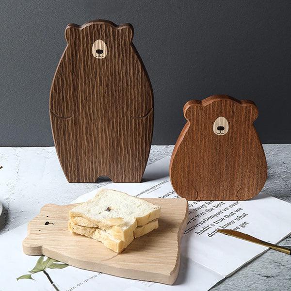 Papa Baby Mama Bear Wooden Serving Plate Cutting Board