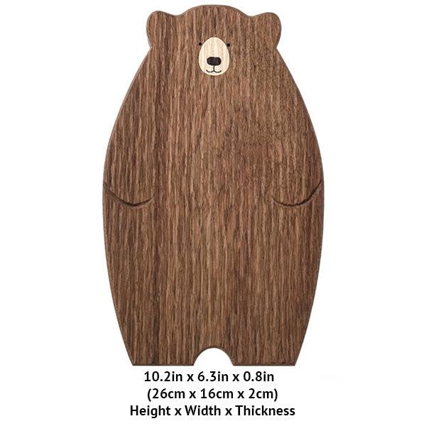 Papa Baby Mama Bear Wooden Serving Plate Cutting Board