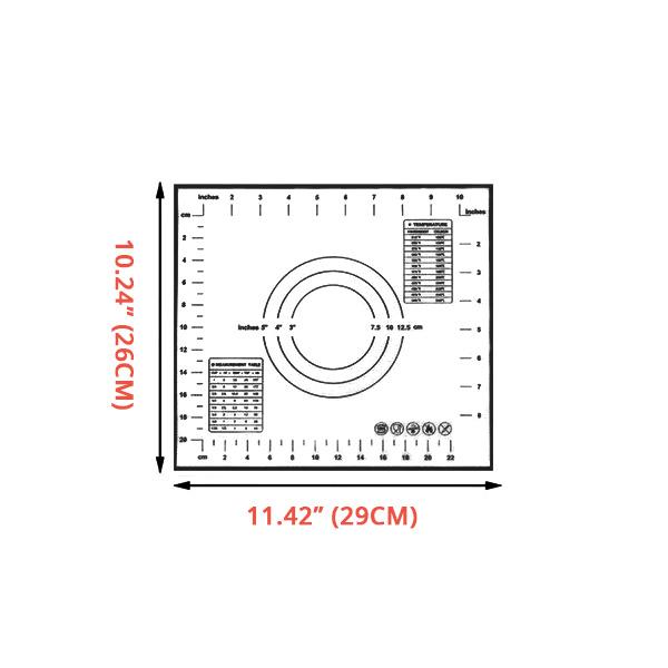 Pastry Measurements Silicone Non-Stick Baking Mat