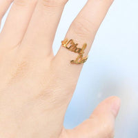 Thumbnail for Personalized Custom Made Double Names Ring