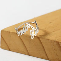 Thumbnail for Personalized Custom Made Double Names Ring