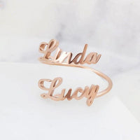 Thumbnail for Personalized Custom Made Double Names Ring