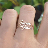 Thumbnail for Personalized Custom Made Double Names Ring