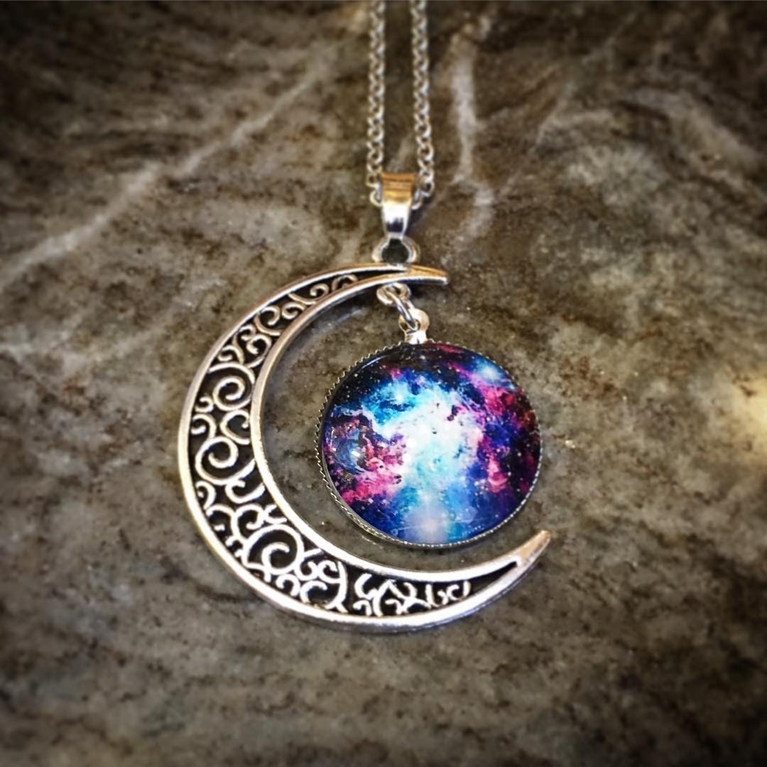 Crescent Galaxy Necklaces