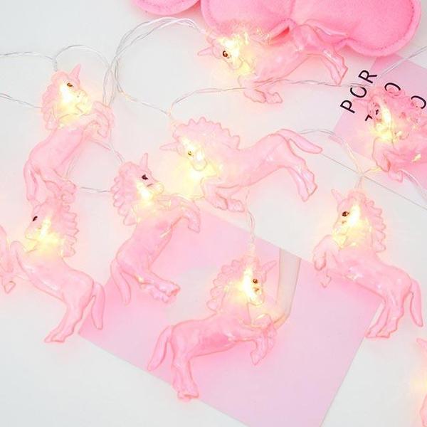 Pink Unicorn LED Fairy String Lights (Set of 10)