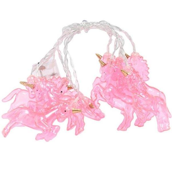 Pink Unicorn LED Fairy String Lights (Set of 10)