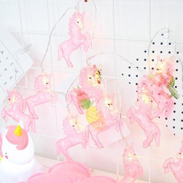 Pink Unicorn LED Fairy String Lights (Set of 10)