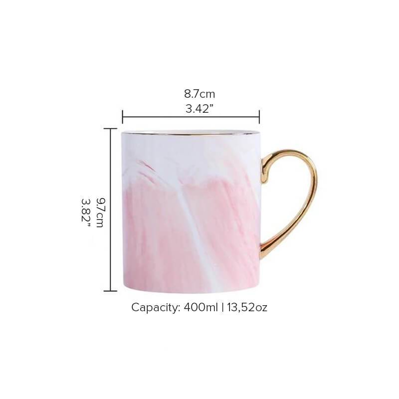 Gold-Rimmed Marble Coffee Mug PeekWise