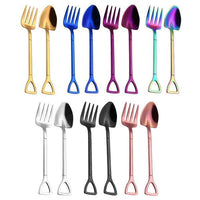 Thumbnail for Pitchfork and Shovel Shaped Dessert Cutlery