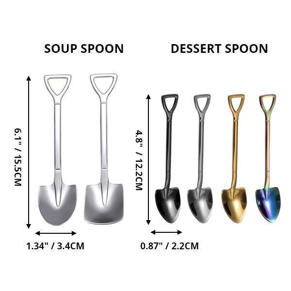 Pitchfork and Shovel Shaped Dessert Cutlery