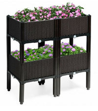 Thumbnail for Set of 4 Elevated Flower Vegetable Herb Grow Planter Box