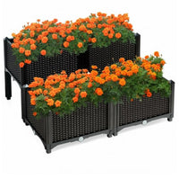 Thumbnail for Set of 4 Elevated Flower Vegetable Herb Grow Planter Box