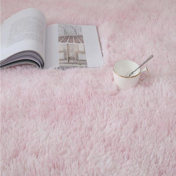 Plush Rainbow Colorful Fur Rug