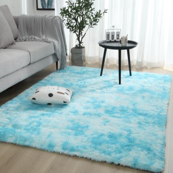Plush Rainbow Colorful Fur Rug