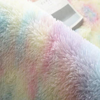 Thumbnail for Plush Rainbow Colorful Fur Rug