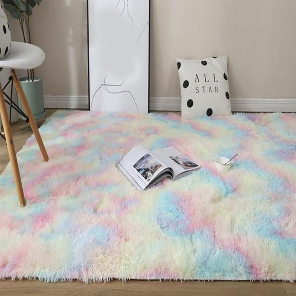 Plush Rainbow Colorful Fur Rug (Various Colors and Sizes) PeekWise
