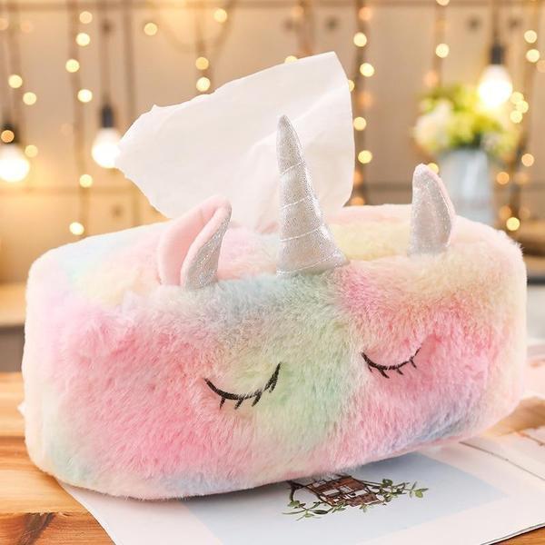 Plush Unicorn Tissue Box Cover