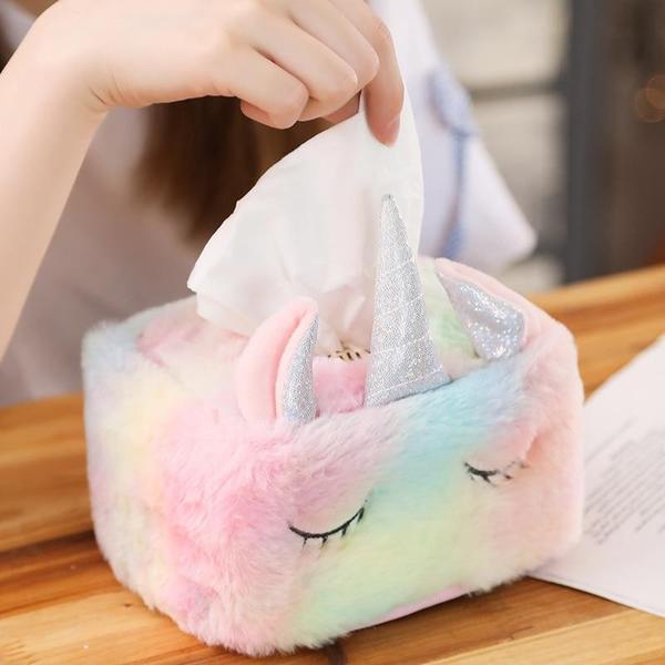 Plush Unicorn Tissue Box Cover