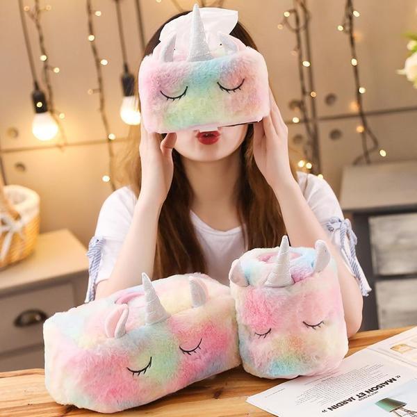 Plush Unicorn Tissue Box Cover