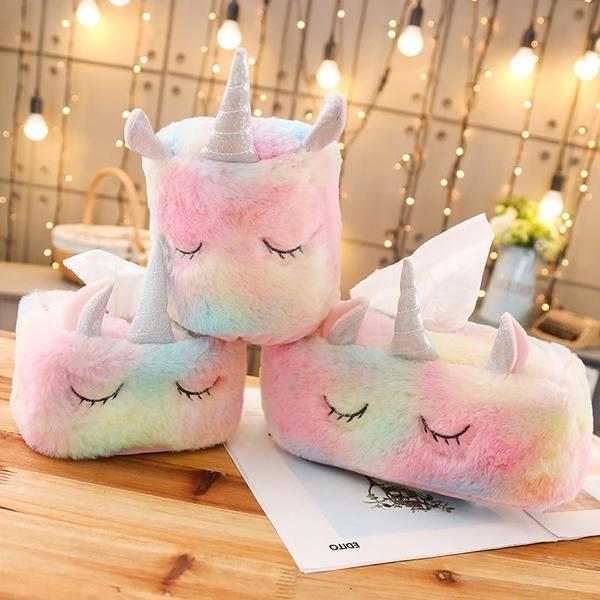 Plush Unicorn Tissue Box Cover