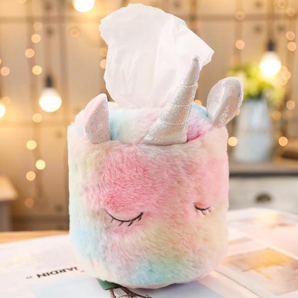 Plush Unicorn Tissue Box Cover