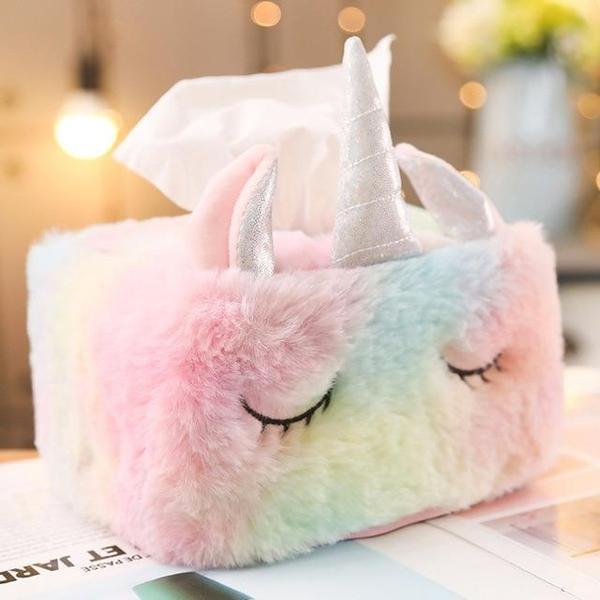 Plush Unicorn Tissue Box Cover