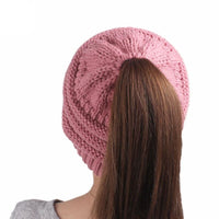 Thumbnail for Soft Knit Ponytail Beanie Hat
