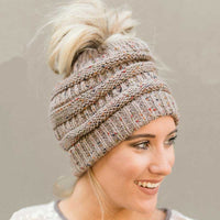 Thumbnail for Soft Knit Ponytail Beanie Hat