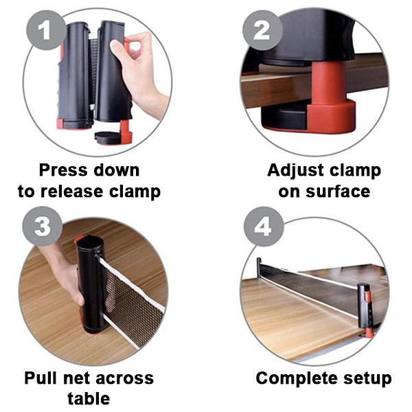 Portable Ping Pong Paddle Retractable Net Set