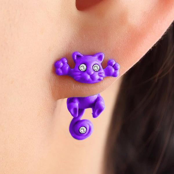 Pouncing Cat Earrings (Various Colors) PeekWise