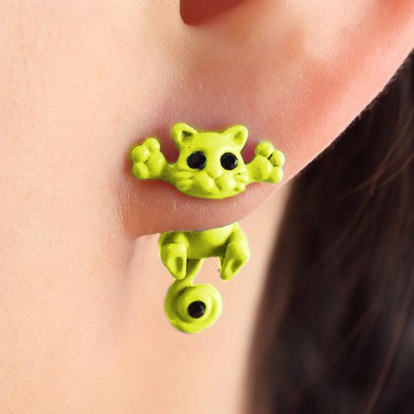 Pouncing Cat Earrings