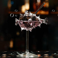 Thumbnail for Pufferfish Shaped Cocktail Glass With Glass Straw