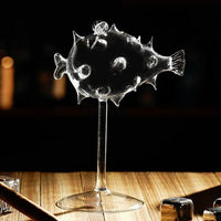 Thumbnail for Pufferfish Shaped Cocktail Glass With Glass Straw