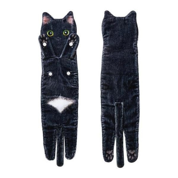 Realistic Hanging Cat Hand Towels