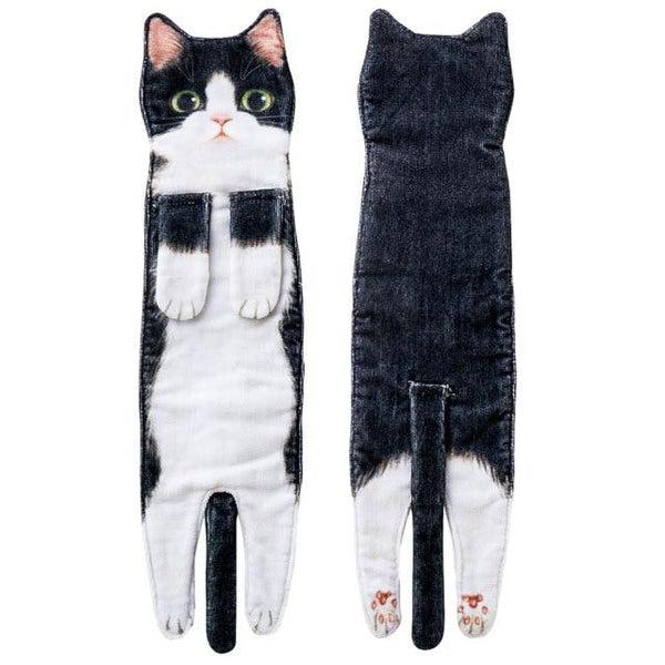 Realistic Hanging Cat Hand Towels