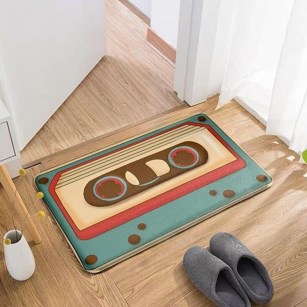 Retro Cassette Tape Plush Rug