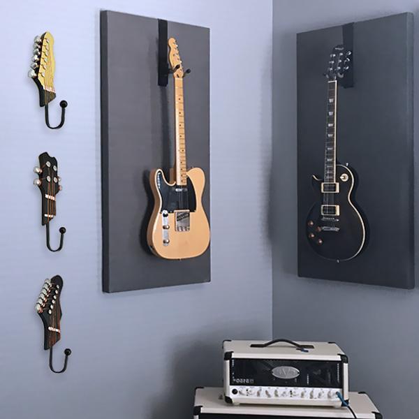 Retro Guitar Head Wall Hooks (Set of 3)